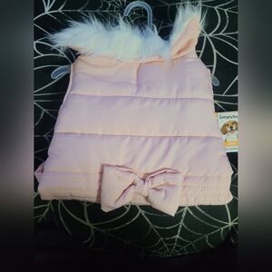 Nwt Pink Dog Puffer Vest with Bow